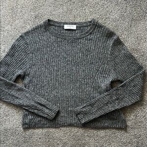 Aritzia Babaton Nathaniel Cropped Sweater gray Wool Knit Pullover